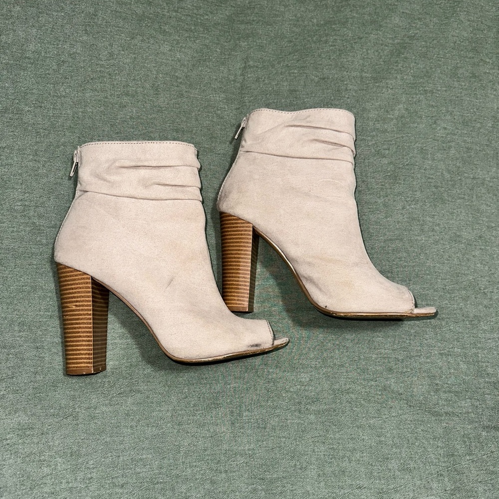Open toe ankle booties